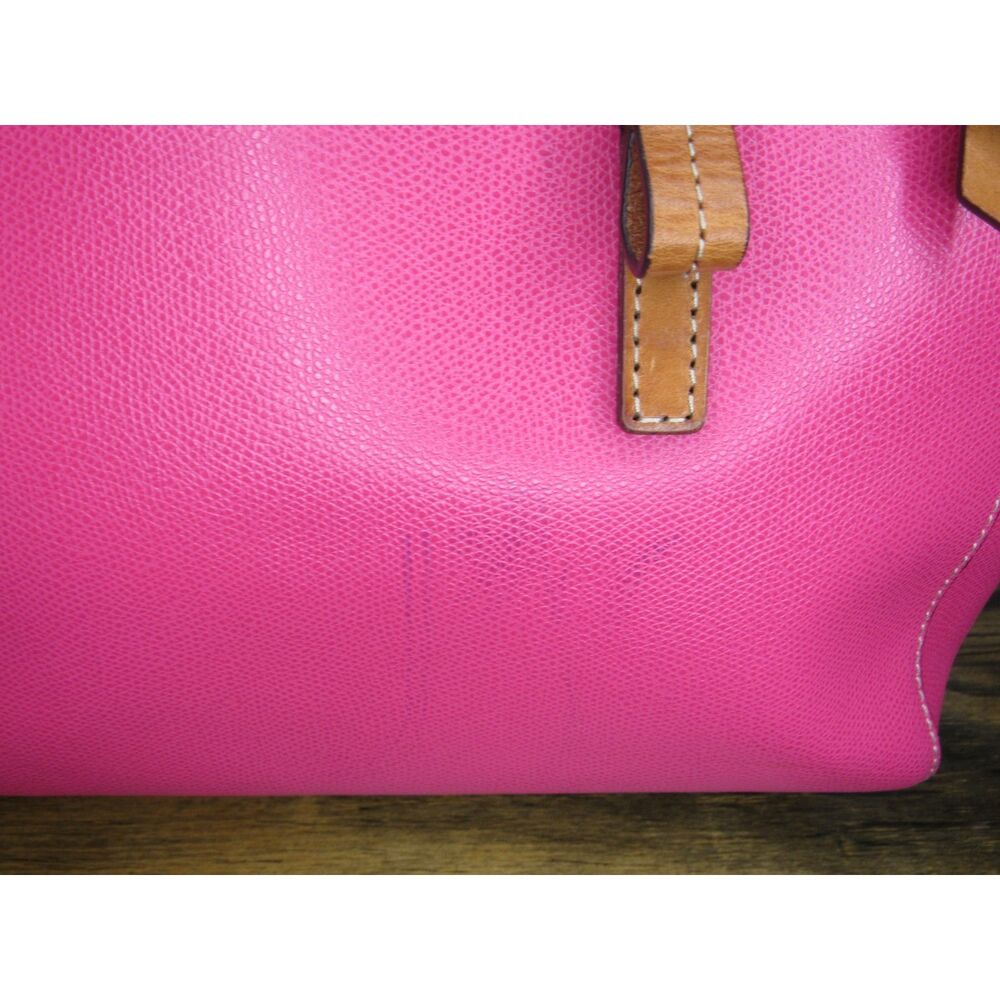 RARE Dooney & Bourke Fuchsia Tote – Rainbow Chevron Lining – Lucca Collection - Picture 14 of 15